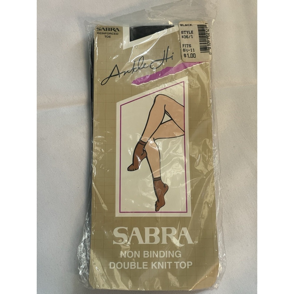 STOCKING‎ - Knee High - SABRA - COLOR Black - SIZE 8.5-11 - NYLON